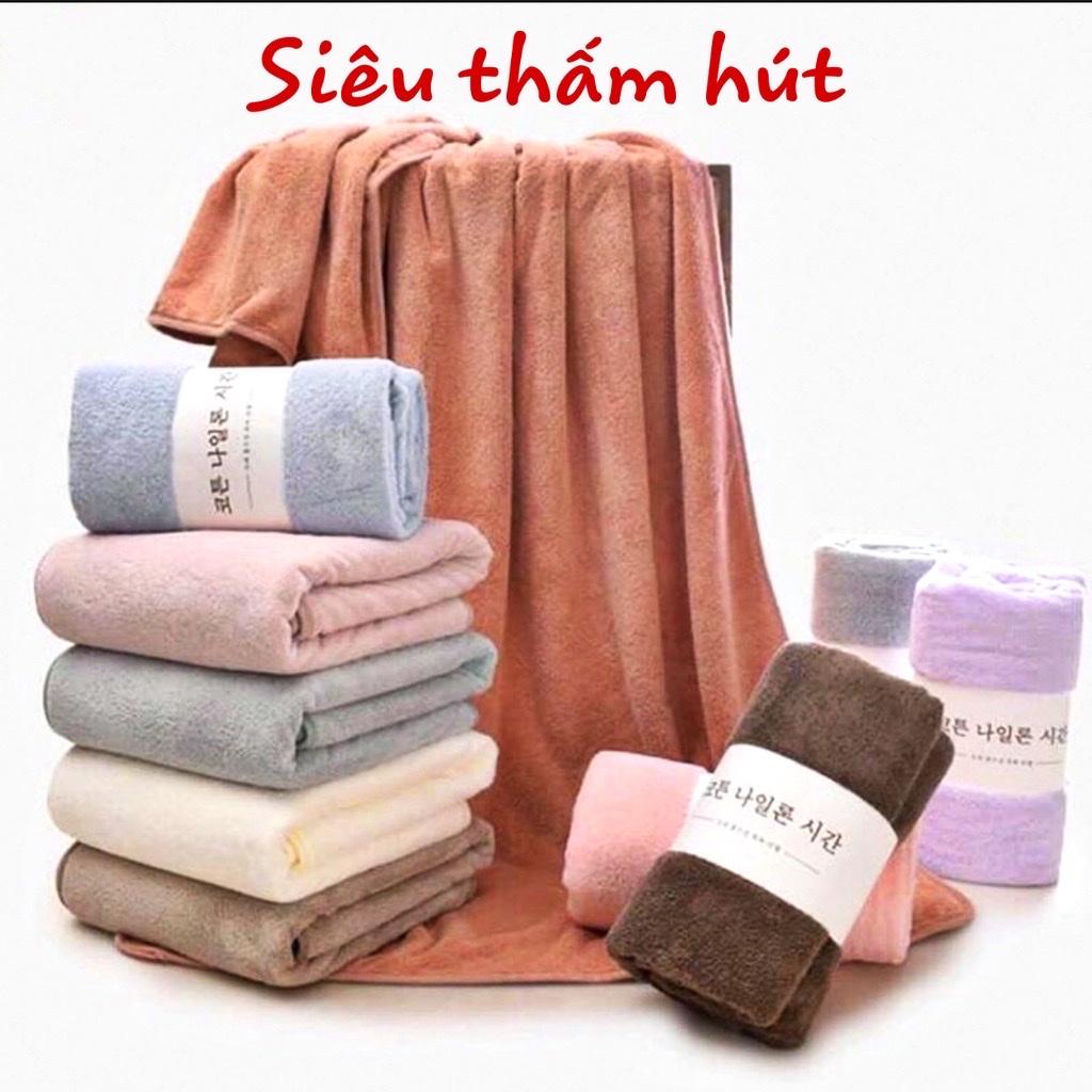 Khăn tắm lông cừu Hàn Quốc 140 x 70cm siêu mềm mịn ,chống thấm tốt ,dày mềm mịn ,loại vải cao cấp