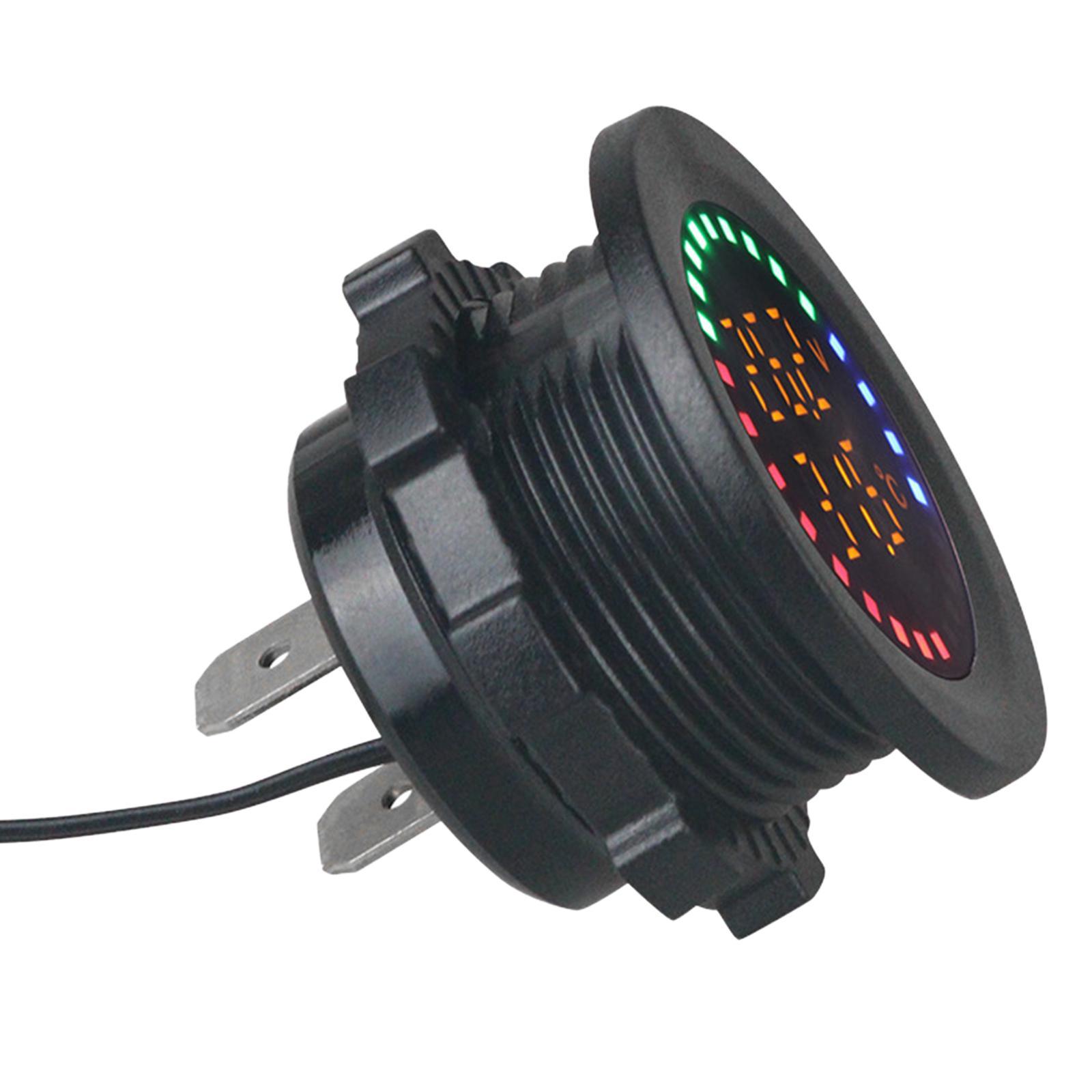 Car Temperature Gauge Voltmeter 12V-24V Automotive Accessories Dual Display