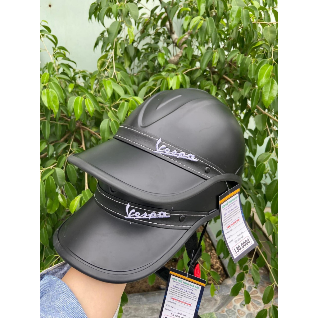 Mũ Bảo Hiểm Lưỡi Trai Viền Da Thời Trang