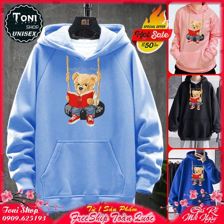 ÁO HOODIE NỈ BÔNG GẤU ĐU DÂY
