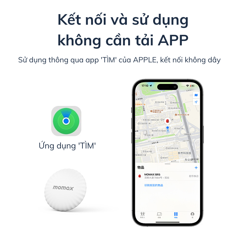 Định vị GPS Momax Pintag BR5 - Định Vị Xe Máy, Người Già & Trẻ Nhỏ, Đồ Đạc, Tìm Đồ Thất Lạc - Định Vị Toàn Cầu Không Giới Hạn Khoảng Cách, Tặng Kèm Móc Khóa - Hàng Chính Hãng