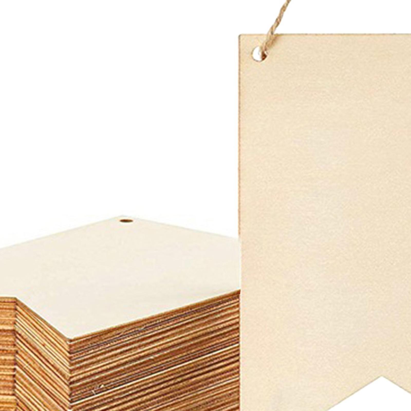 24x Unfinished Blank Wood Signs Wooden Slices with Hole Handmade Ornament Hanging Party Banners Unfinished Wood Plaque for Birthday Crafting