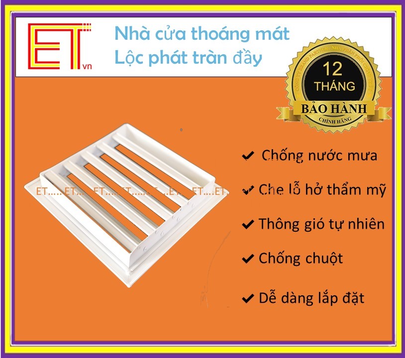 Chớp ô thoáng ngoài trời CHỐNG HẮT MƯA đa năng, chất liệu nhôm sơn tĩnh điện, siêu bền, không biến đổi màu,  cho quạt thông gió, lỗ thoáng, lam gió