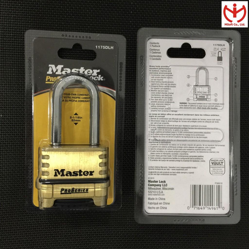 Ổ khóa số càng dài Master Lock 1175 DLH thân đồng 57mm càng dài 52mm dòng ProSeries - MSOFT