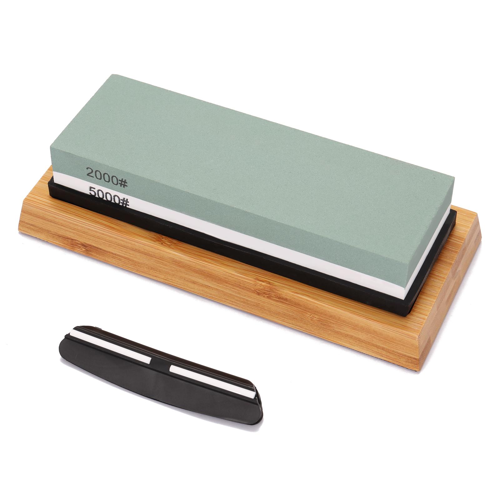 2000#/5000# 400#/1000# Grit Premium Whetstone Cut Sharpening Stone Set Sharpener for All Blade Non Slip Base Cutter