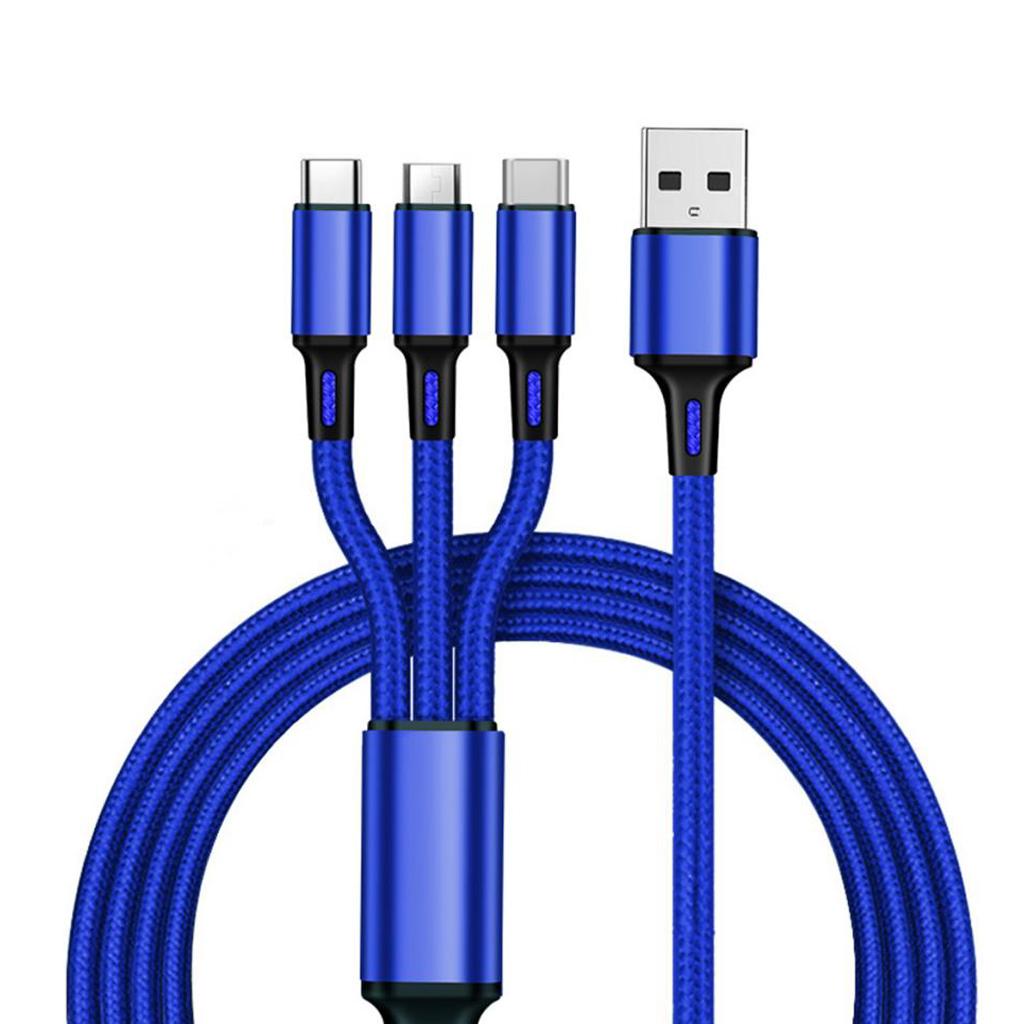 3 In 1 Multi USB Charging Cable For IPhone USB TYPE C Android Micro Cord
