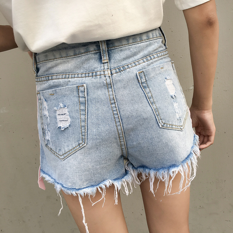 Quần Jeans 2 Sọc Màu Trên Ống Quần Bụi Nữ