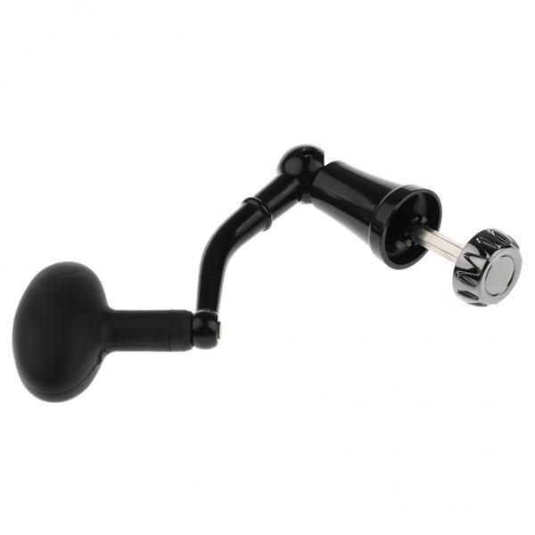 2xFishing Reel Handle with Knob Folding Handle Rocker Arm L Black
