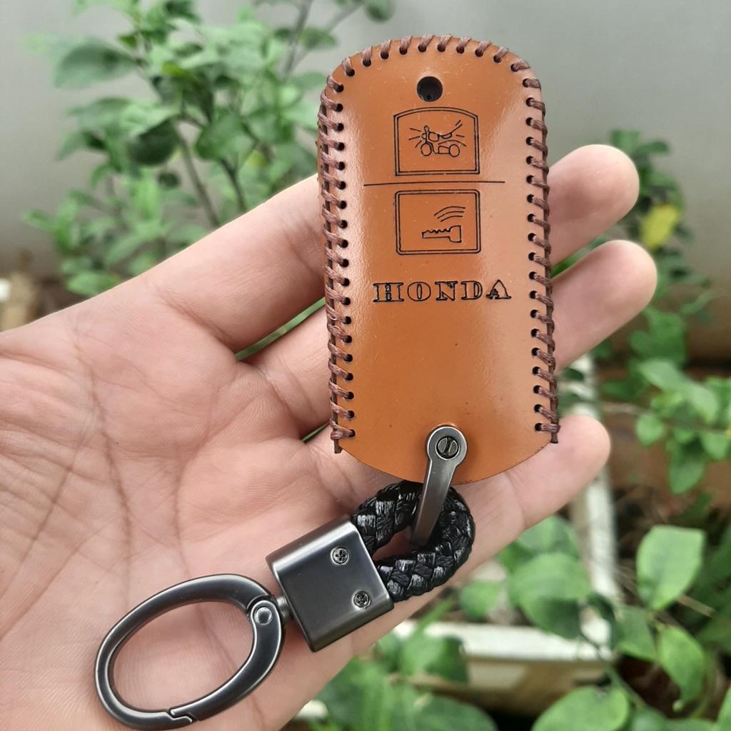 Bao Da Chìa Khóa Xe Máy Honda Da Bò, Khắc Tên, Số ĐT Chủ Xe