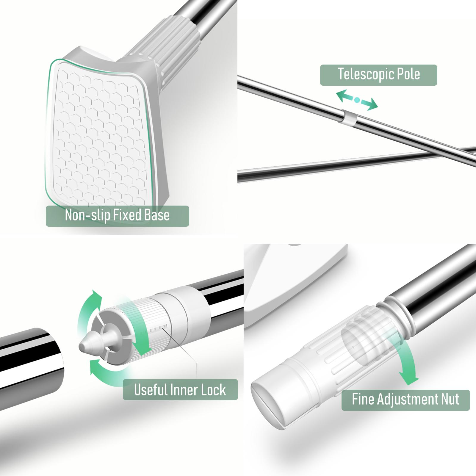 Thanh Rèm Có Thể Mở Rộng 26-42 Inch Không Gỉ Không Khoan