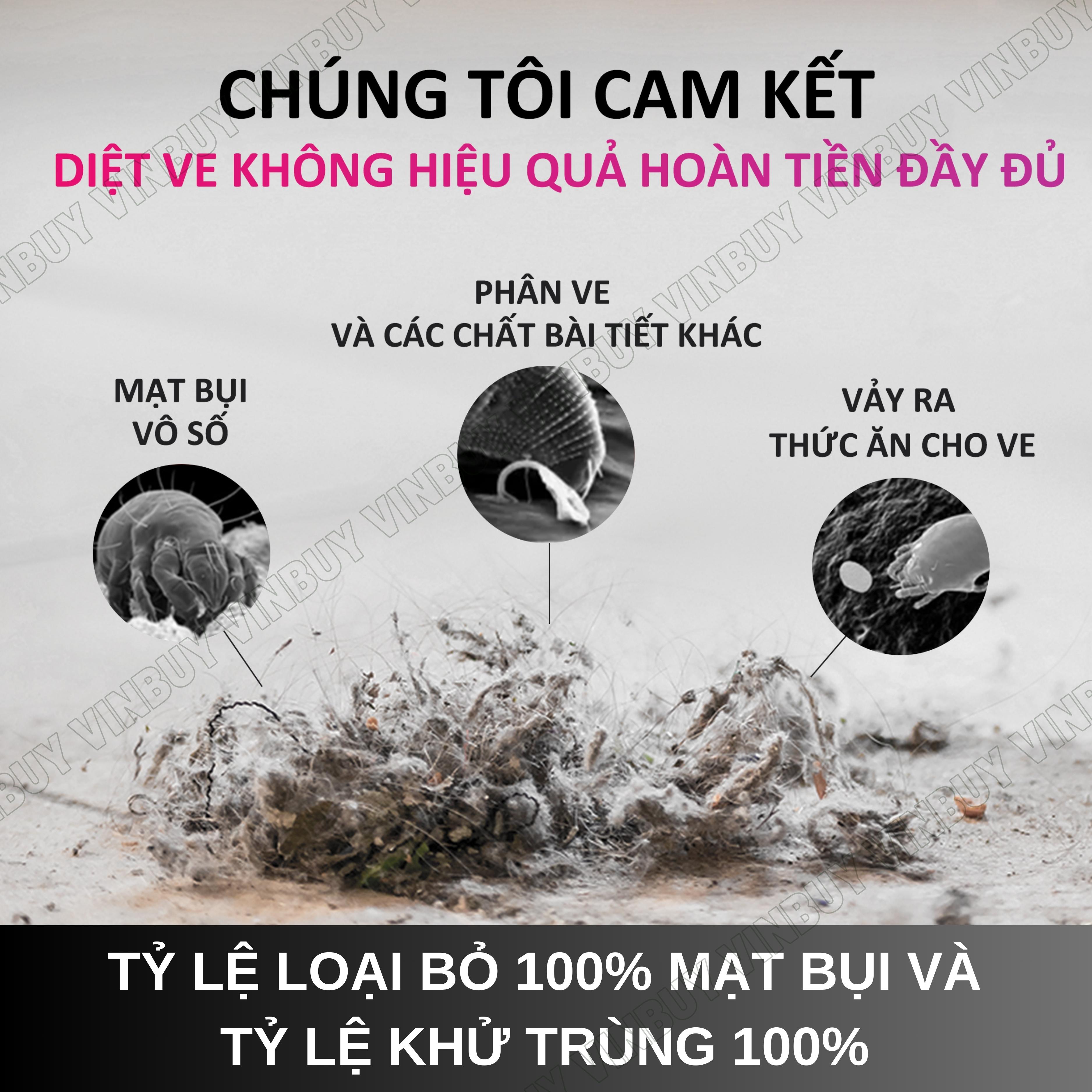 Máy hút bụi giường nệm VinBuy, máy hút bụi ô tô, cầm tay không dây, hút bụi oto, xe hơi, kiểu dáng hiện đại diệt khuẩn đa tầng, đèn UV, lực hút mạnh 18000PA - Hàng chính hãng