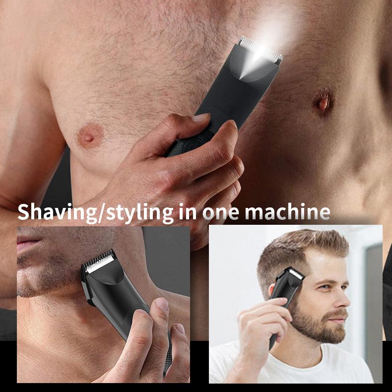 Tông Đơ Cắt Tóc Nam Cơ Thể Điện Đẩy Cắt Chống Thấm Nước Sạc Cơ Thể Tóc
