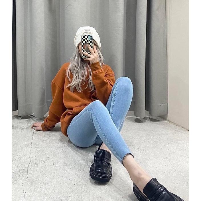 Quần jean nữ skinny lai cắt hiệu chất co giãn thoải mái phom 9 tấc