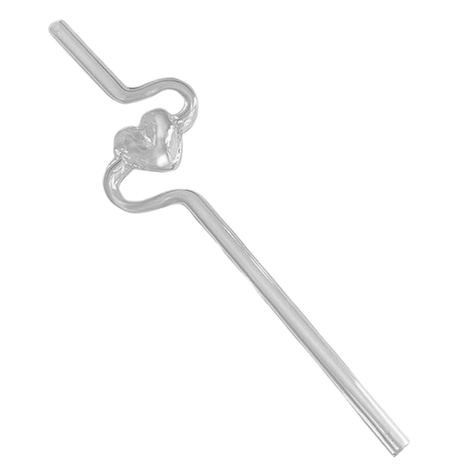 2xReusable Glass Drinking Straw Long Girls Gift for juice coffee Iced Tea