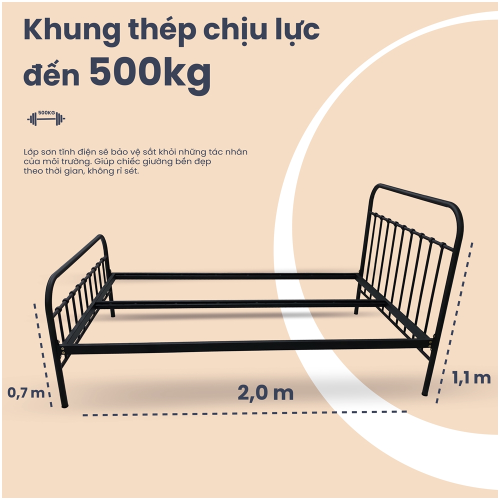 Giường sắt hiện đại sang trọng và thẩm mỹ -  Decor mọi phong cách - Tháo lắp dễ dàng - Đóng hộp gọn gàng - Nhẹ nhàng vận chuyển