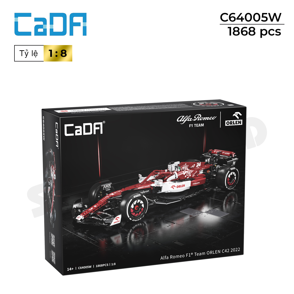 Đồ Chơi Lắp Ráp Xe Đua Alfa Romeo  cada F1 ORLEN C42 tỷ lệ 1:8 (Phiên bản không có động cơ)