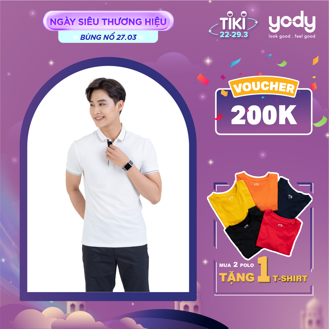 Áo Phông Polo Nam YODY Kiểu Dáng Trẻ Trung Chất Liệu Coolmax Thoáng Mát - APM3519