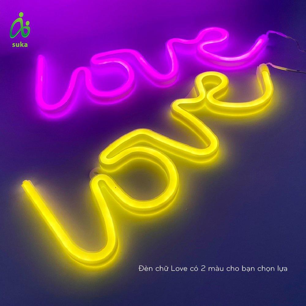 Đèn trang trí phòng ngủ-Đèn led neon để bàn đẹp, trang trí tiệc tùng chữ LOVE SK