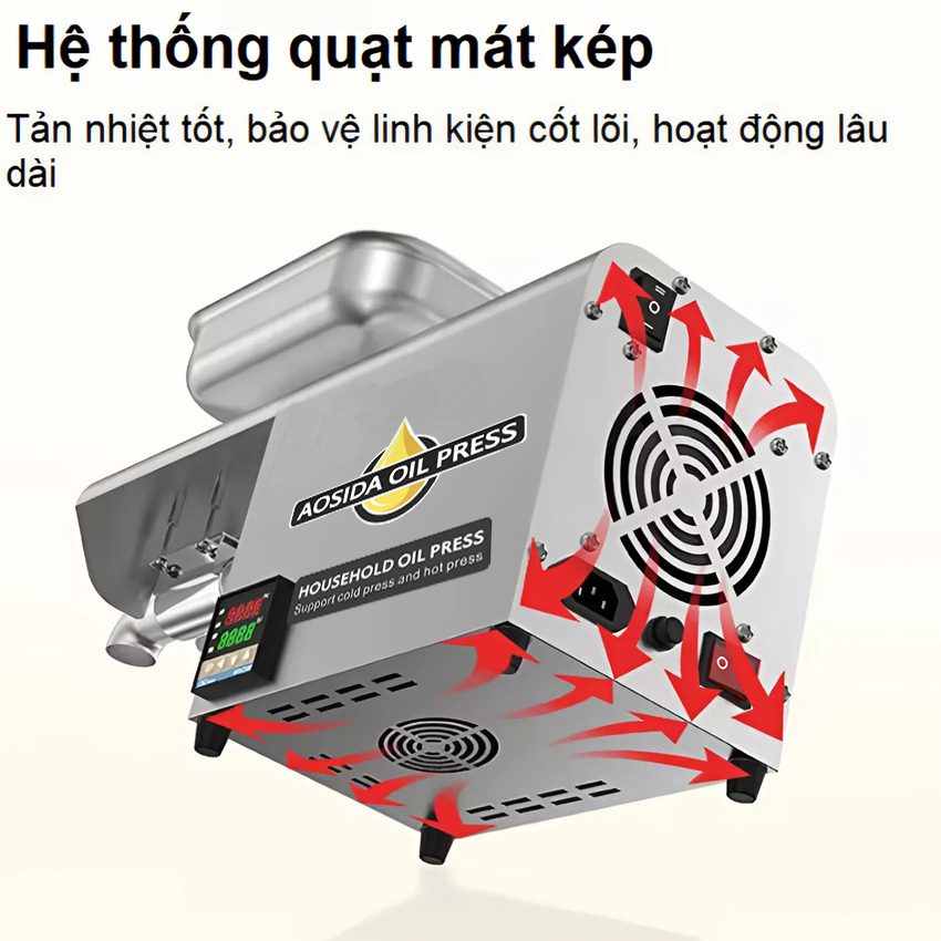 Máy ép dầu thực vật nóng và lạnh dùng trong gia đình thương hiệu Anh Quốc cao cấp AOSIDA A250 - Hàng Chính Hãng
