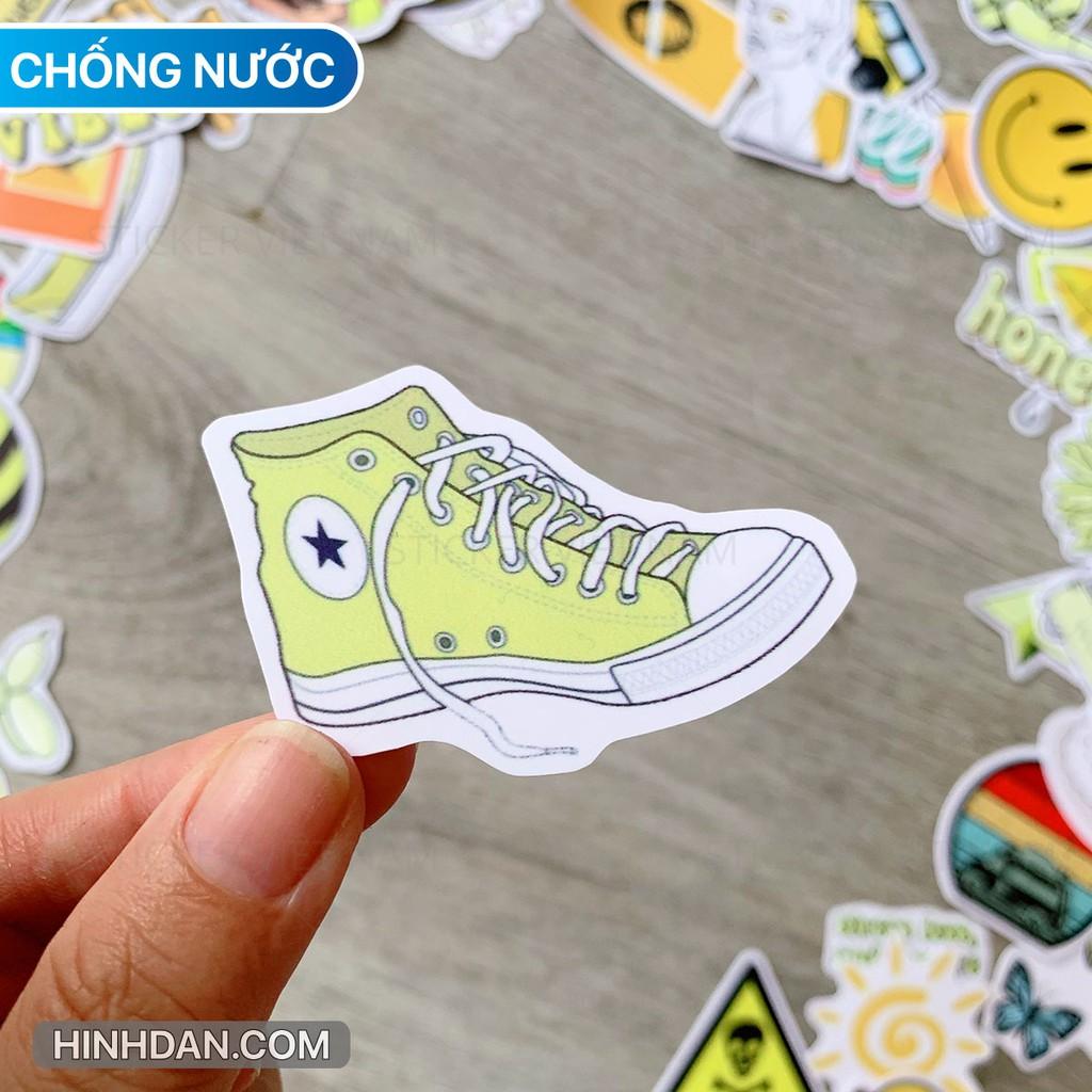 Sticker màu Vàng Nhạt Dễ Thương - Dán Trang Trí - Chất Liệu PVC Cán Màng Chất Lượng Cao Chống Nước, Chống Nắng, Không Bong Tróc Phai Màu