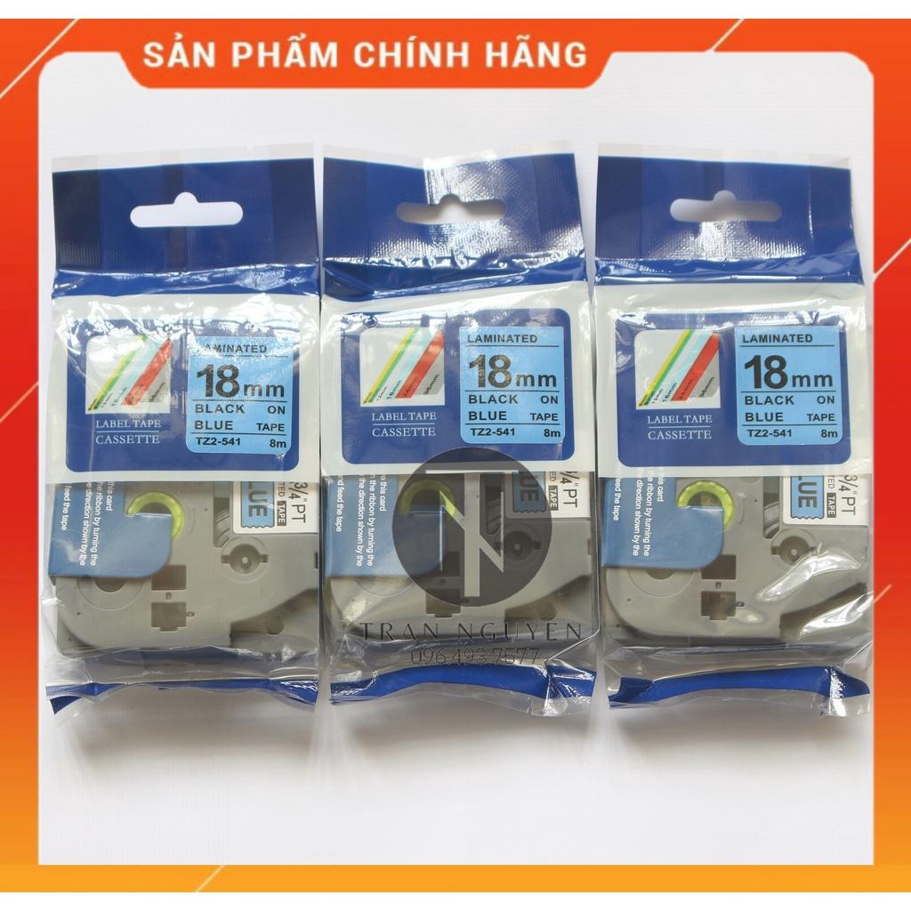 [Combo 3 hộp] Nhãn In đa lớp Tz2-541 - Đen nền Dương 18mm x 8m - Hàng nhập khẩu