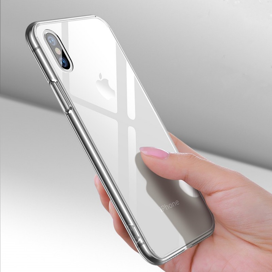 Ốp lưng Cafele trong suốt toàn bộ, lưng kính cường lực không ố vàng, viền máy dẻo cho iPhone X/XS 5.8