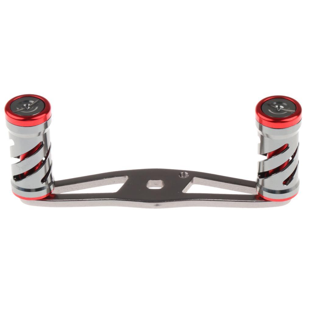 2 Pieces Fishing Tools Durable and Economical Strong Aluminum Alloy Fishing Reel Handle for Baitcasting Fishing Reel Rocker Red