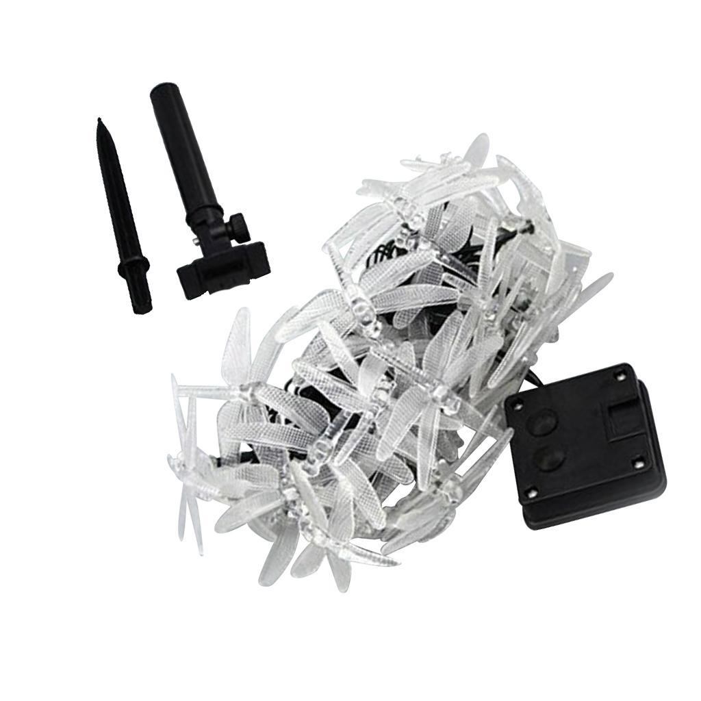 Outdoor Solar Power 20 LED String Lights Dragonfly Waterproof Lamp