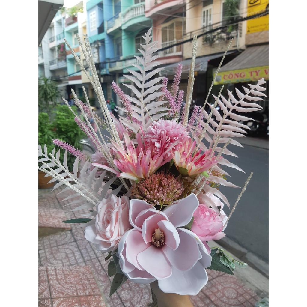 Hoa cưới cầm tay cô dâu 29*3*2021 Mẫu hoa cưới mới 2021 Giangpkc Hoa lan hồng