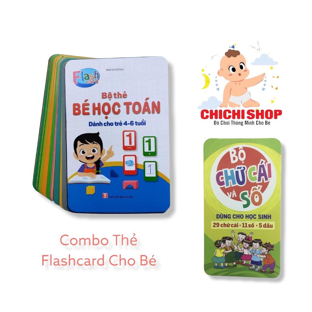 Flashcards Thẻ Học Thông Minh, Combo 2 Bộ Thẻ Học Giúp Bé Nhận Biết Chữ Cái, Số Đếm và Làm Toán