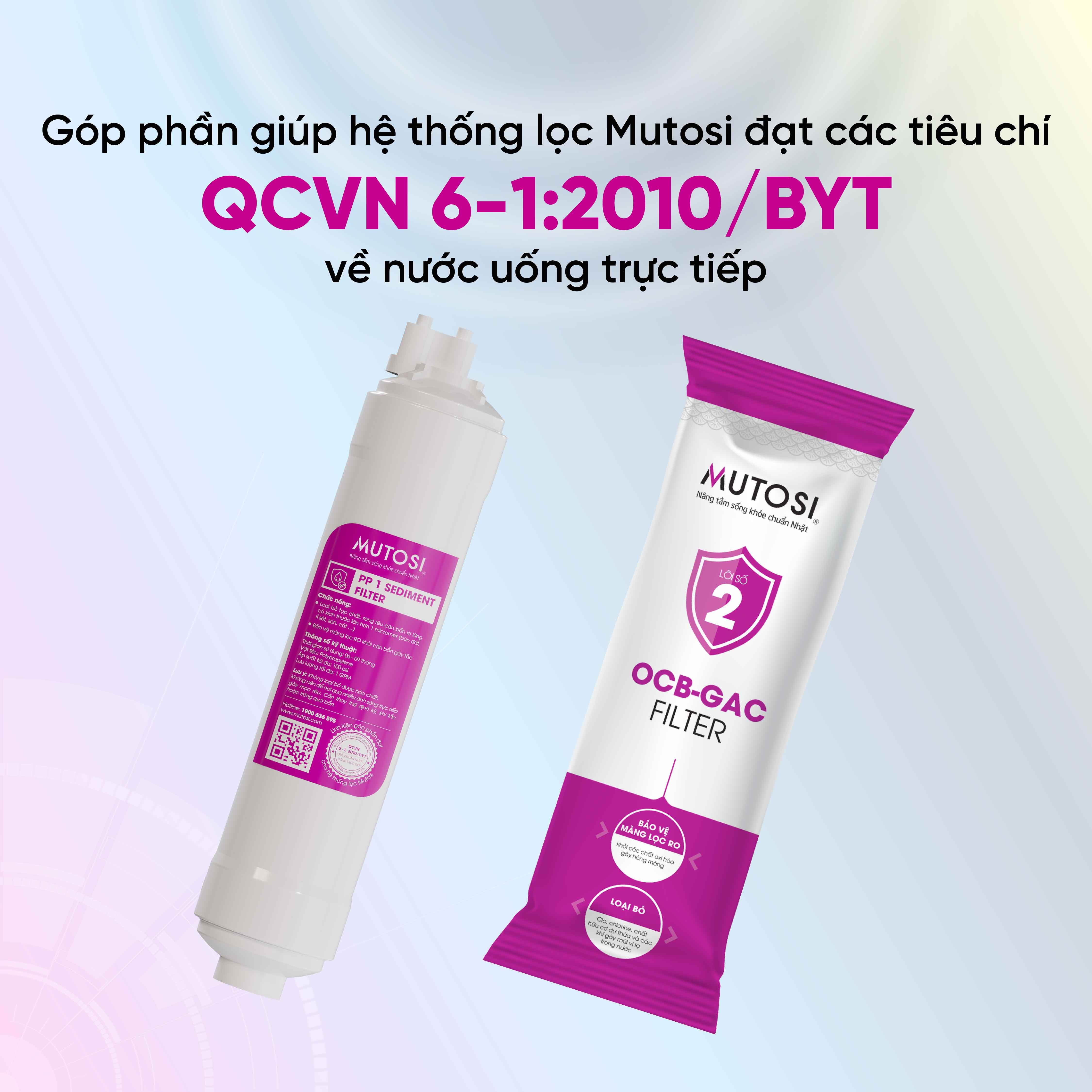 Lõi lọc nước - Hàng chính hãng Mutosi số 2 - Lõi đúc OCB-GAC