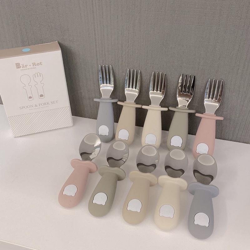SET THÌA DĨA SPOON & FORK HÌNH GẤU BAR-ROT