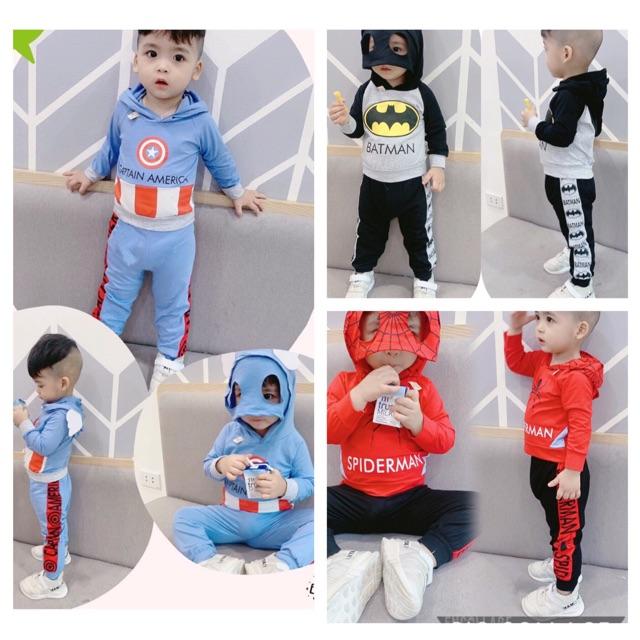 Bộ thu đông hoodie siêu anh hùng - người dơi người nhện đội trưởng mỹ