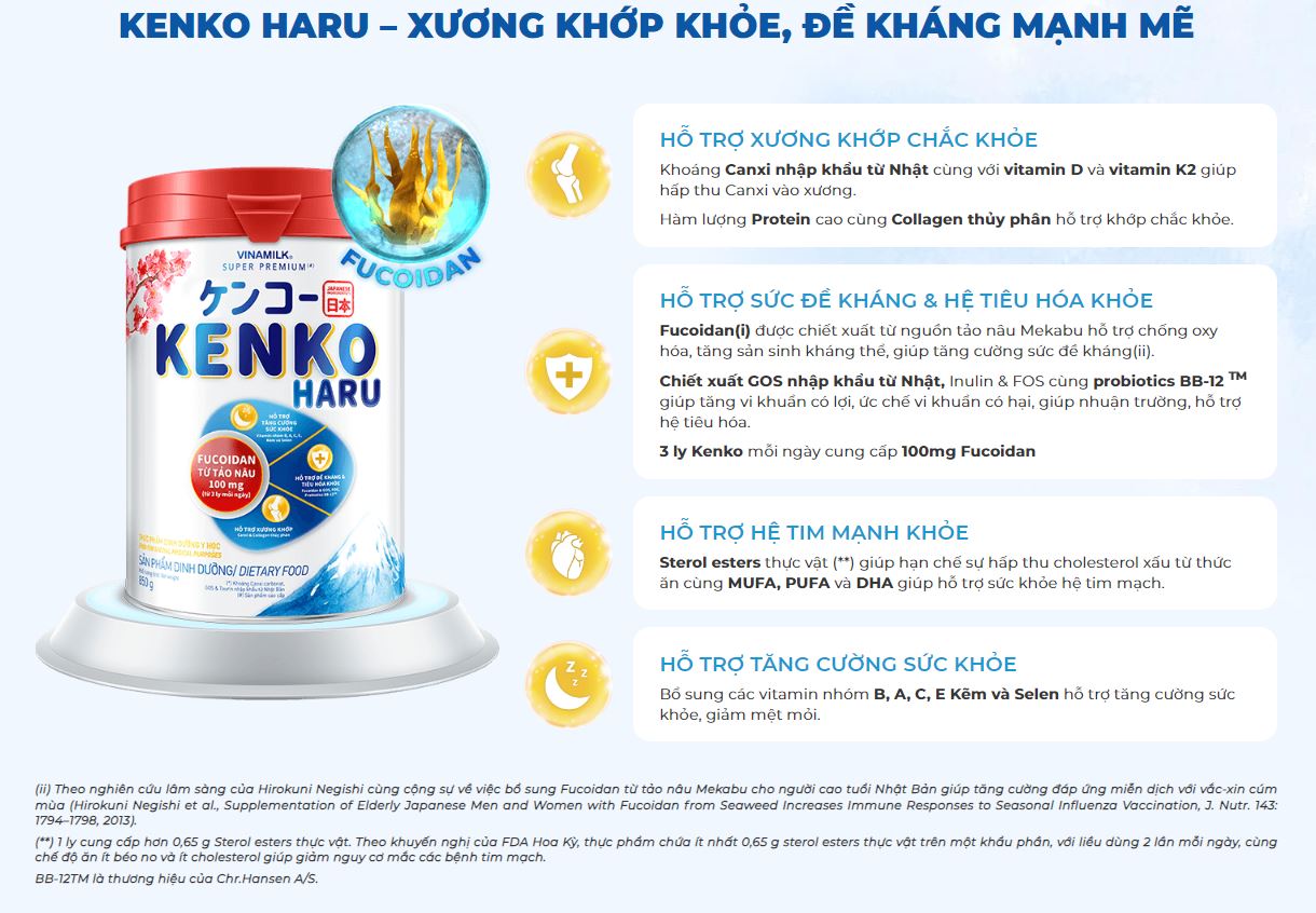 Sữa bột Vinamilk KenKo Haru dành cho người lớn - Hộp thiếc 350g
