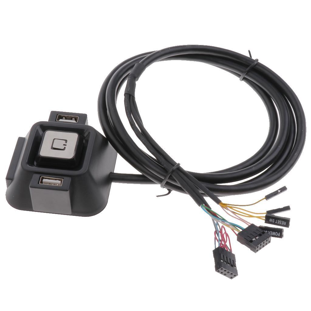 2-3pack Desktop PC Computer Power Switch & USB Port Reset Button&3.5mm Audio