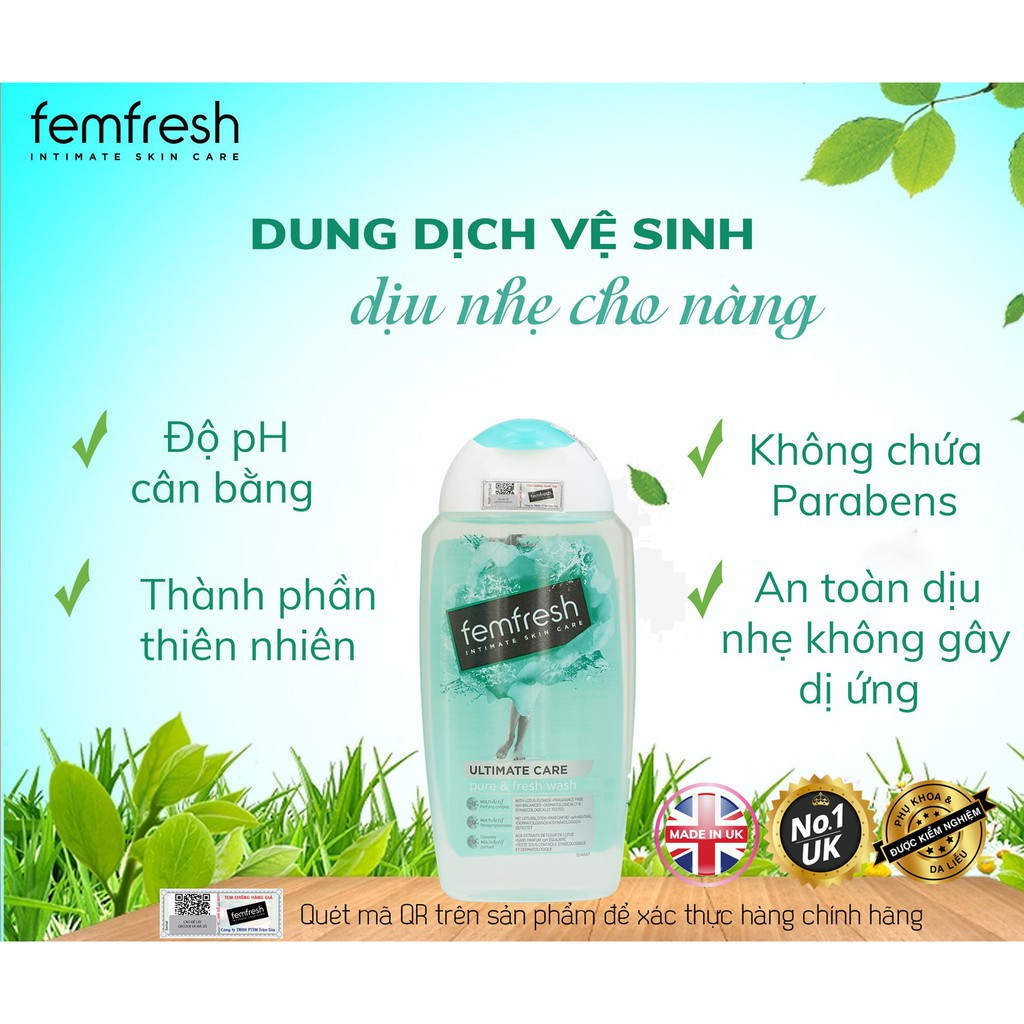 Dung Dịch Vệ Sinh Phụ Nữ Cao Cấp Hằng Ngày Femfresh Daily Intimate Wash 250ml - Cam