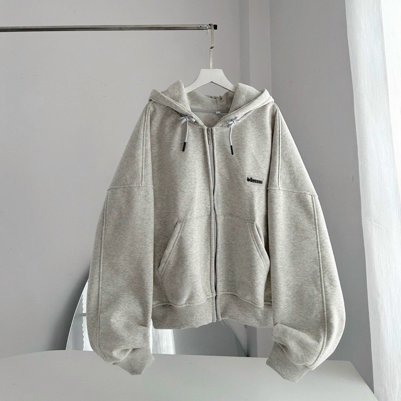 Áo Khoác Hoodie Form Boxy Dessuu Túi Ngược Nhiều Màu Nam Nữ Tay Phồng, Áo Khoác cặp đôi chống nắng Nỉ Bông Dài Tay Phối Nón Form Rộng Dài Tay Unisex Hàn Quốc Nhiều Màu