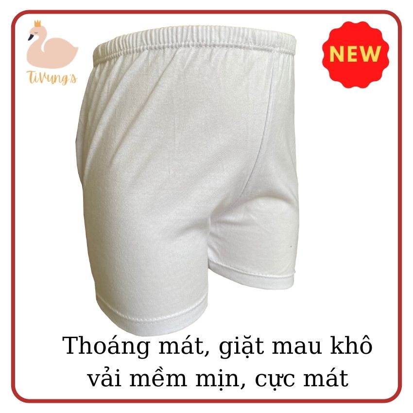 Quần áo trẻ em sơ sinh - quần ngắn màu trắng, thun 100% Cotton mềm mịn, thoáng mát - Shop TiVung chuyên quần áo trẻ em