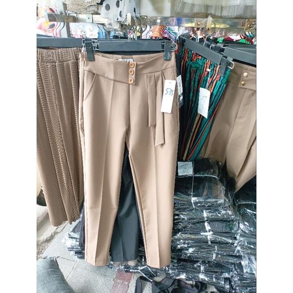 Quần tây nữ_Quần âu nữ_Quần baggy viền đai vải công sở nữ