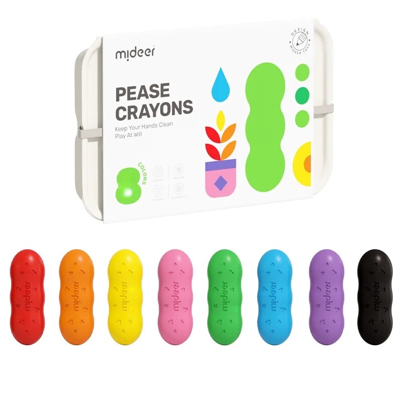 Bút Màu Sáp Tập Tô Hình Quả Đậu An Toàn Dễ Tẩy Rửa - Mideer Pease Crayons