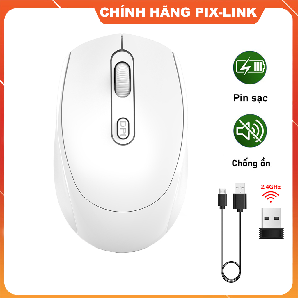 Chuột không dây PIXLINK M100 chống ồn DPI 1600 - Hàng chính hãng