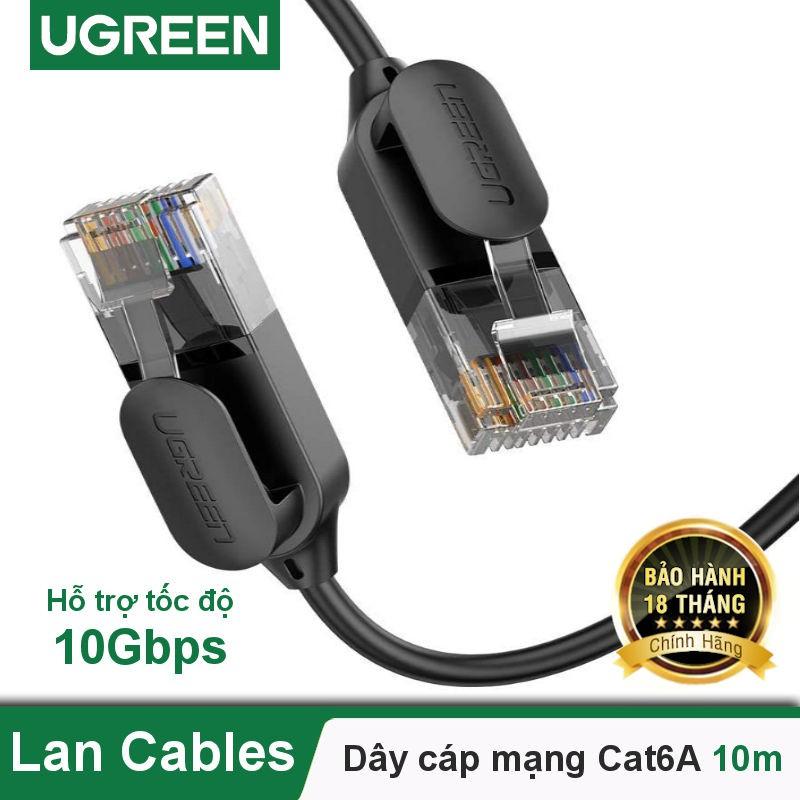 Dây cáp mạng Ethernet chuẩn CAT6A đầu cắm RJ45 siêu mỏng, hỗ trợ tốc độ nhanh lên đến 10Gbps dài từ 0.5-2m UGREEN NW122 - Hàng chính hãng