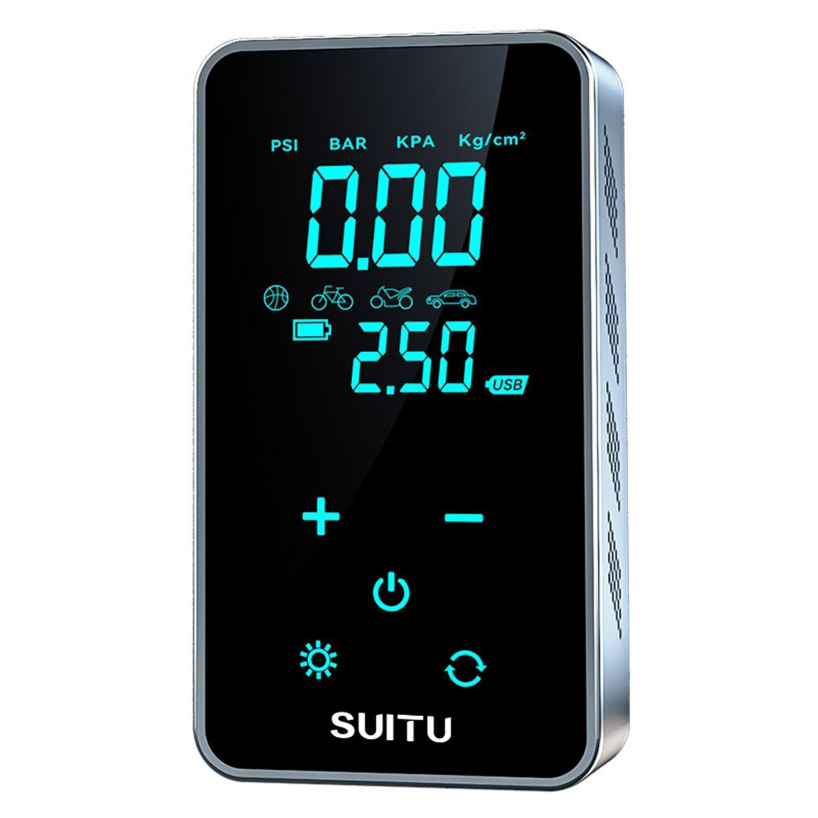 Tire Pump Tire Inflator 5V1A Multifunctional Charging Stop Rechargeable Mini Car with Cable Tire Inflatable Pump Touch Screen