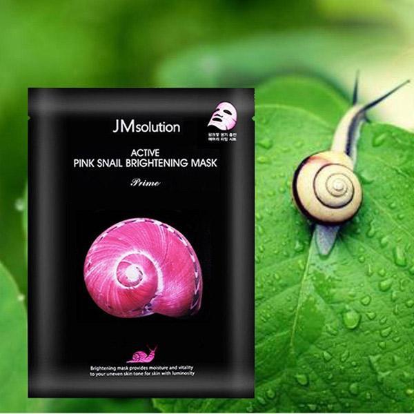 Hộp 10 Mặt Nạ Dưỡng Da Trắng Mịn Đều Màu JM solution Active Pink Snail Brightening Mask 30ml x 10