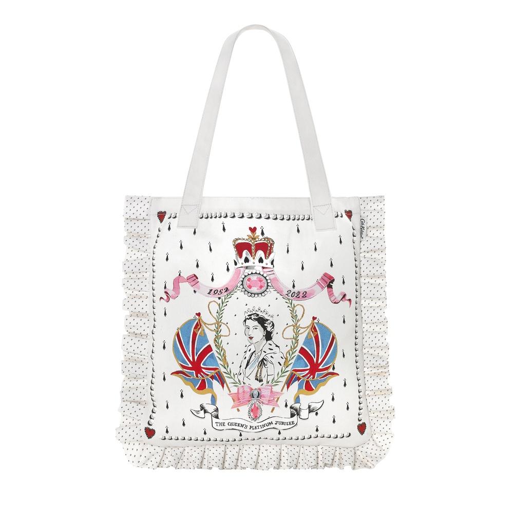 Cath Kidston - Túi đeo vai /Frill Tote - Queen Placement - Cream -1054378