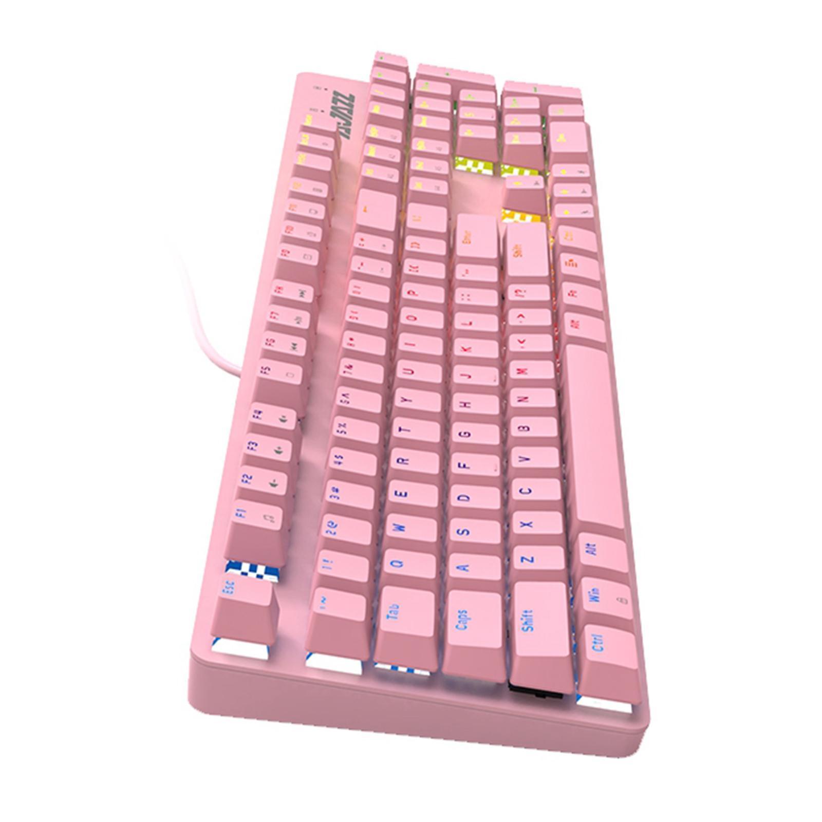 USB Mechanical Keyboard Blue/Red Switch Anti-Ghosting Mouse Set