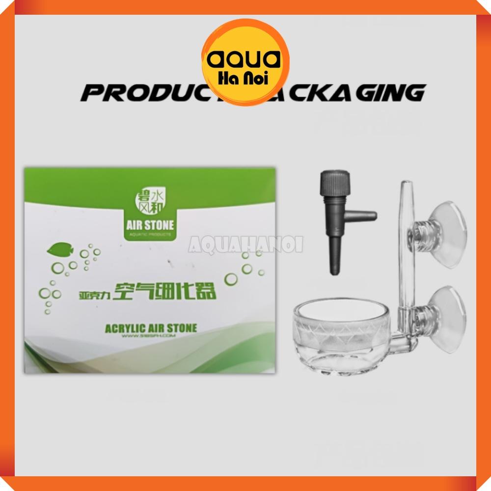 Đĩa sủi Oxy siêu mịn hồ cá thủy sinh - hoa sen Lotus - acrylic trong suốt Phi 12/35/60 mm