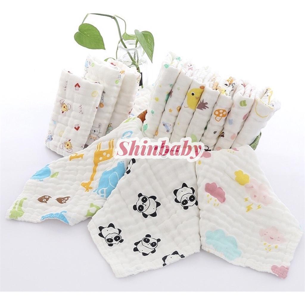 Khăn sữa cho bé xô muslin 4 lớp cao cấp sợi vải hữu cơ tự nhiên mềm mại siêu thấm hút an toàn với làn da bé