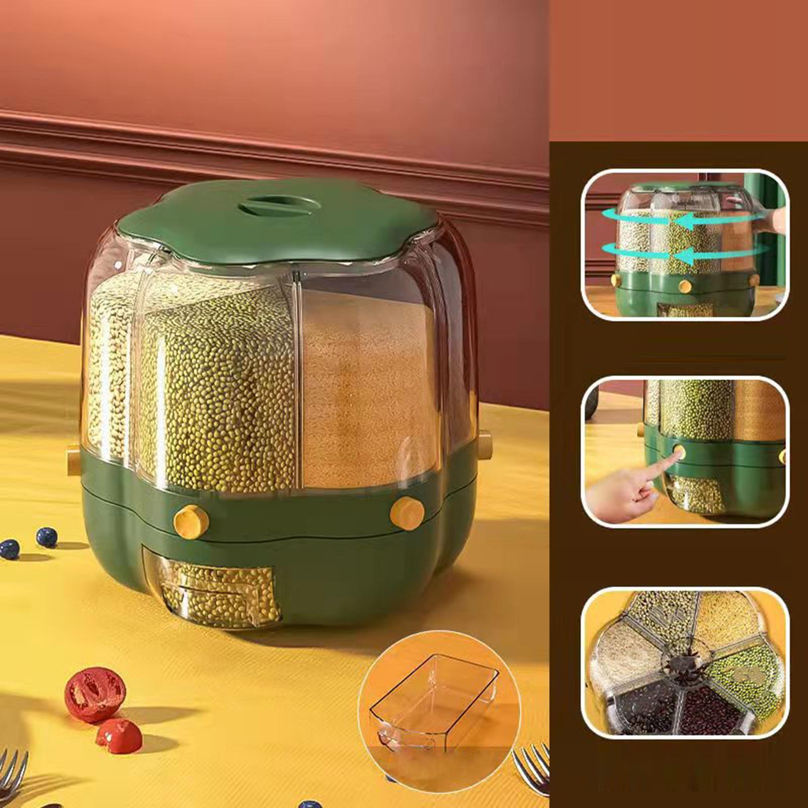 Cereal Dispenser Rice Bucket Airtight Dry Food Storage Box for Home Pantry