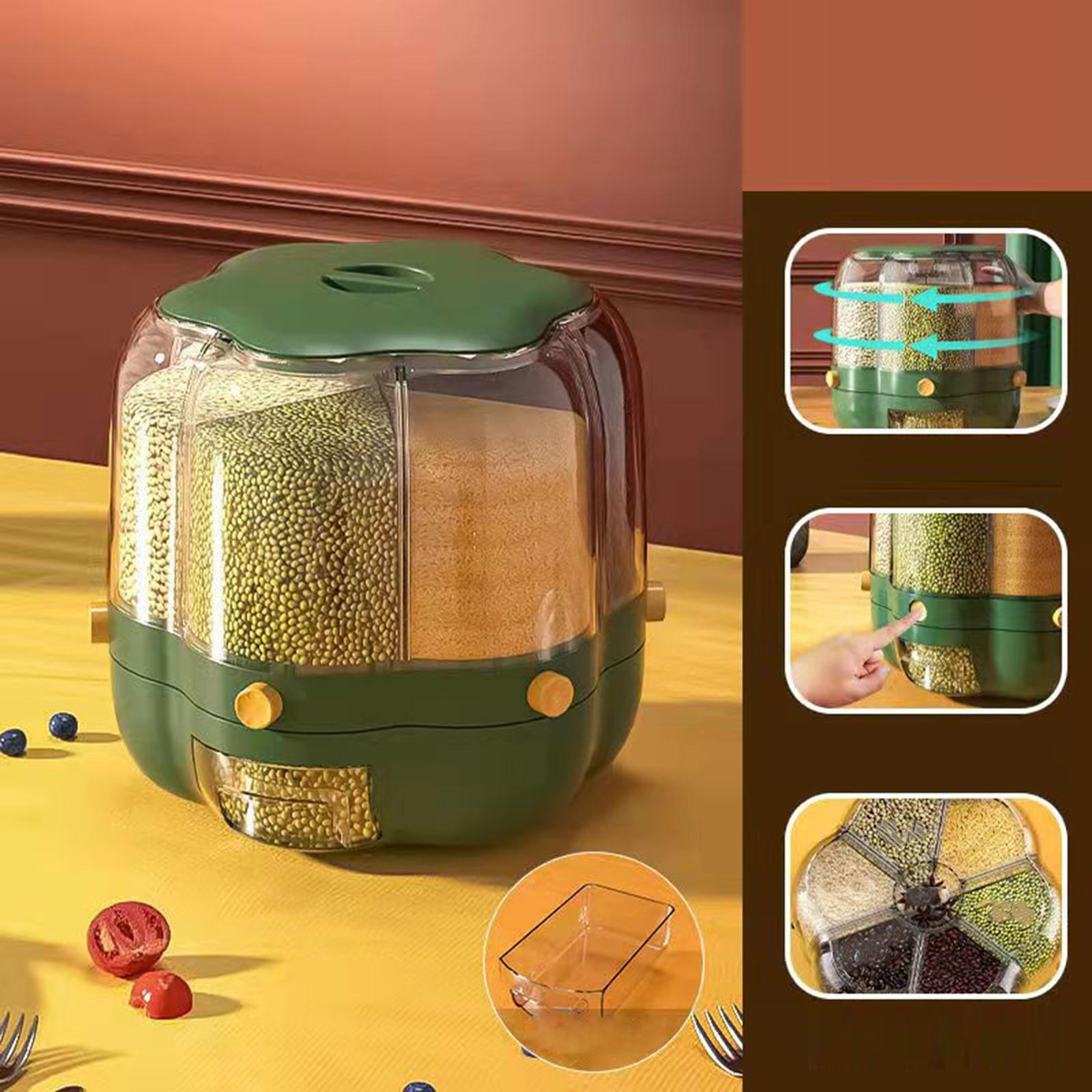 Cereal Dispenser Rice Bucket Airtight Food Storage Box for Home Pantry